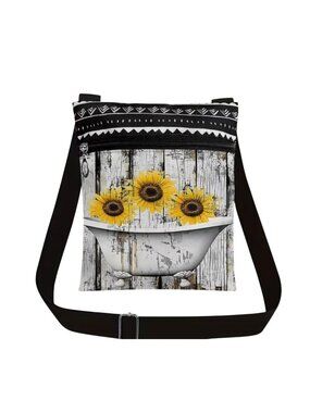 Sunflower Crossbody Bag Adjustable Strap & Boho Style - Lightweight & Durable